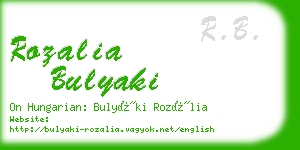 rozalia bulyaki business card